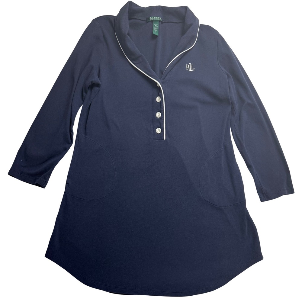 Lauren Ralph Lauren Women's Navy‎ Blue nightgown Sleepshirt Size M